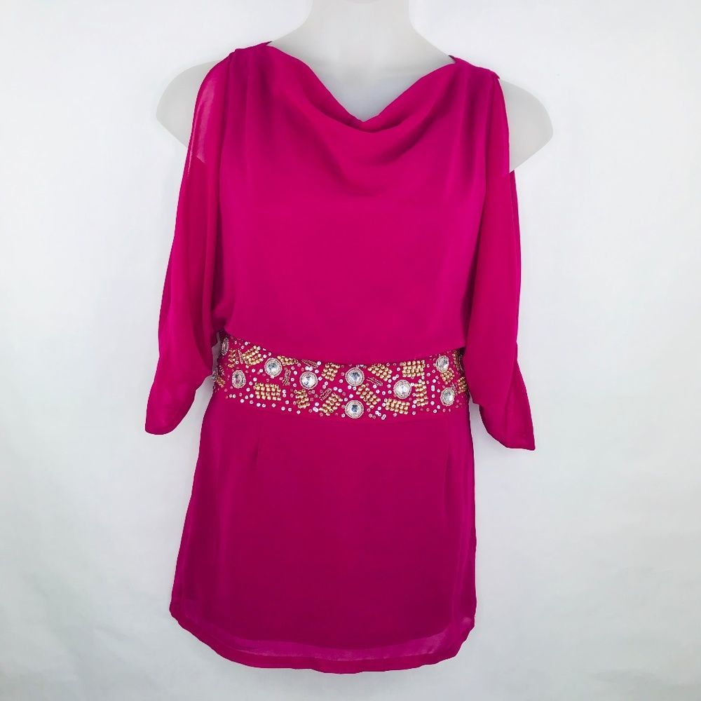 Akira Black label Pink Bedazzled Waist Dress Size